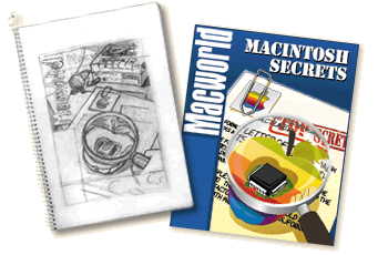 Skizze und Reinzeichnung Buch Cover Macintosh Secrets